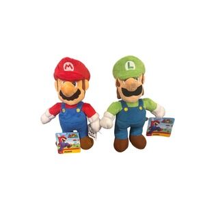 Nintendo Super Mario and Luigi Plush Toy Set 8-9" NWT Authentic Stuffed Figures